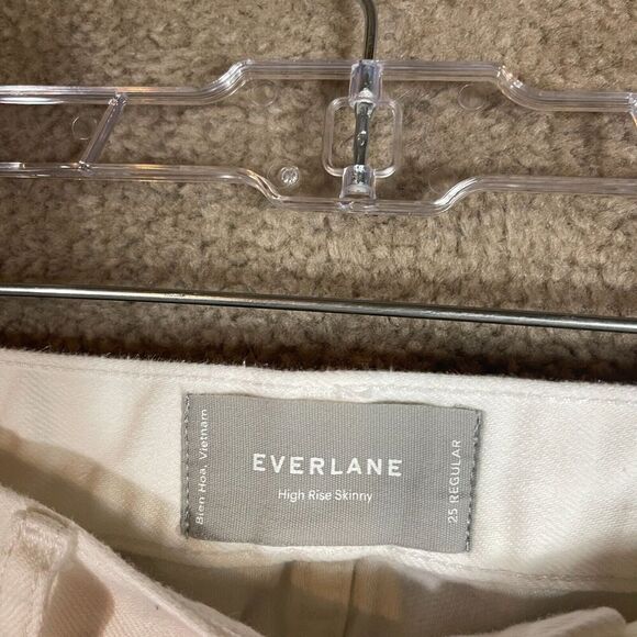 Everlane Skinny Jeans Womens Size 25 Bone High Rise Stretch‎ Japanese Denim NEW - Picture 6 of 13